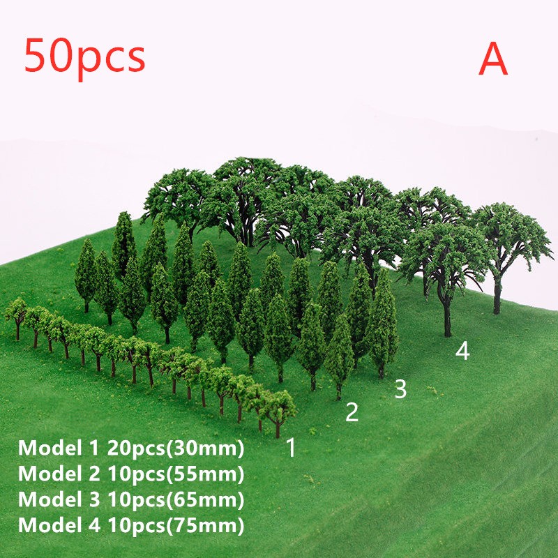 Plastic Model Trees Train Railroad Wargame Park Scenery HO Scale Scene Layout