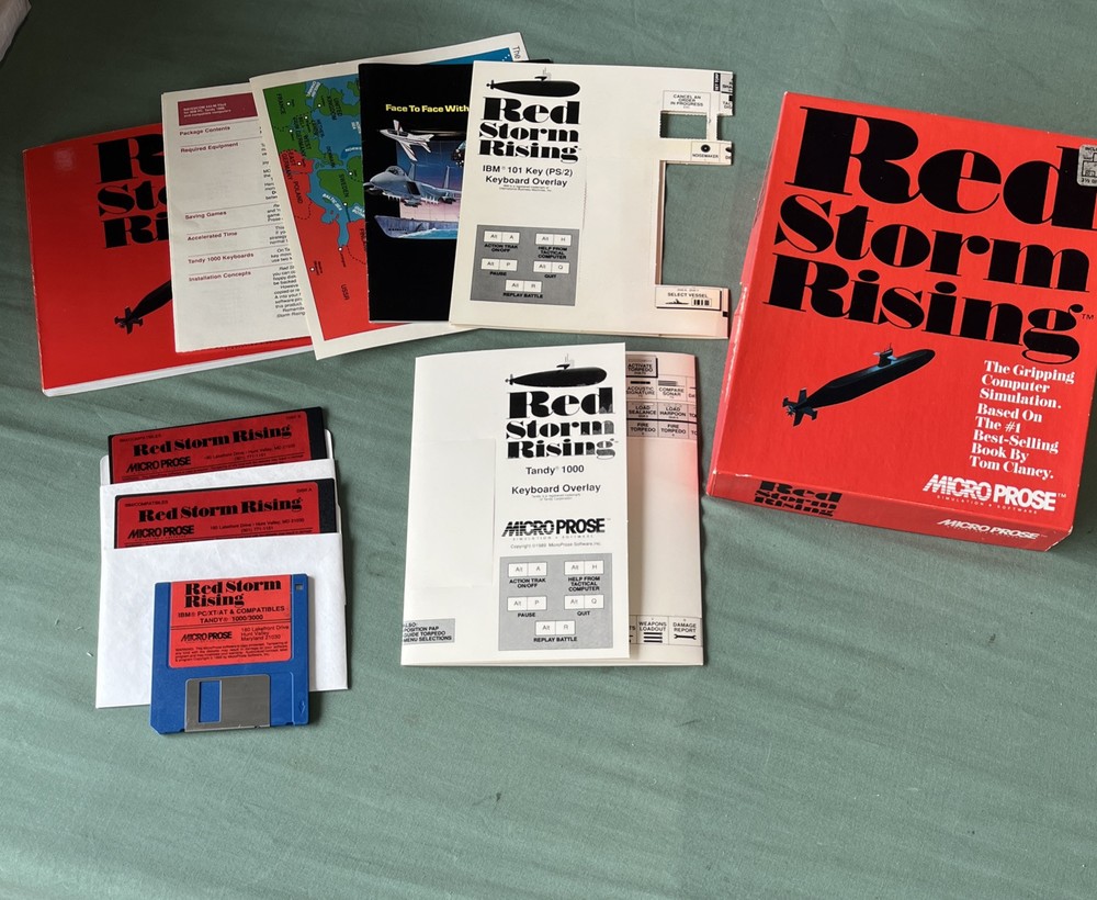 Vintage 1989 Micro Prose Simulation Software Red Storm Rising By Tom Clancy
