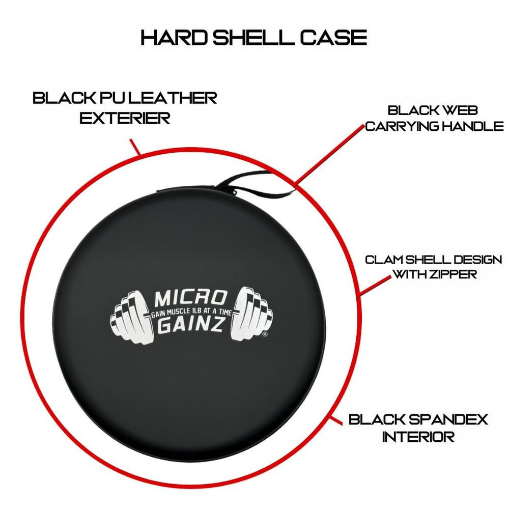 Micro Gainz Hard Shell Carrying Case for 2.5LB Dumbbell Micro Plates