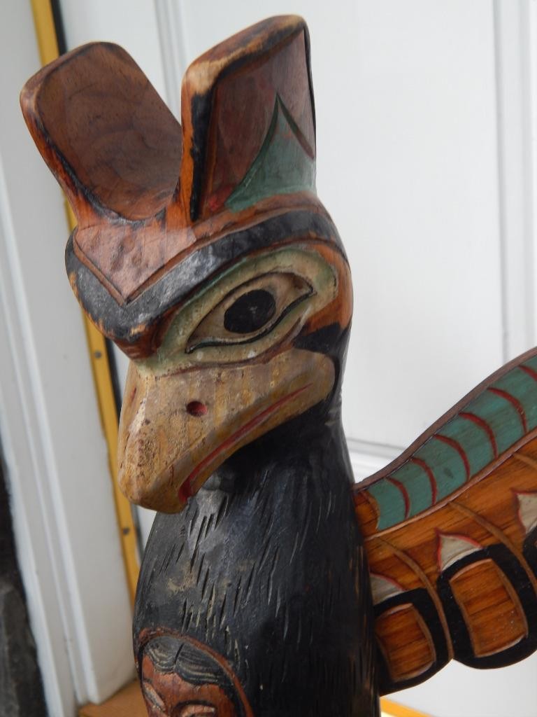 LARGE MUSEUM GRADE 4-5 FIGURE TLINGIT NWC INDIAN WOOD TOTEM POLE MODEL