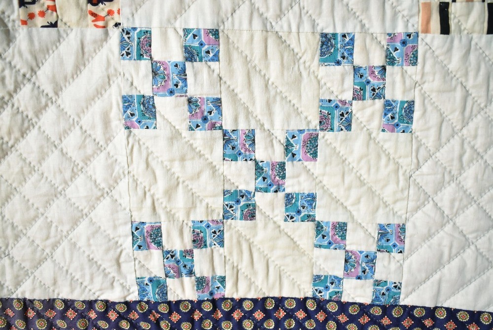Vintage Double Nine Patch Antique Quilt, Mint Condition ~Signed & Dated "1964"!