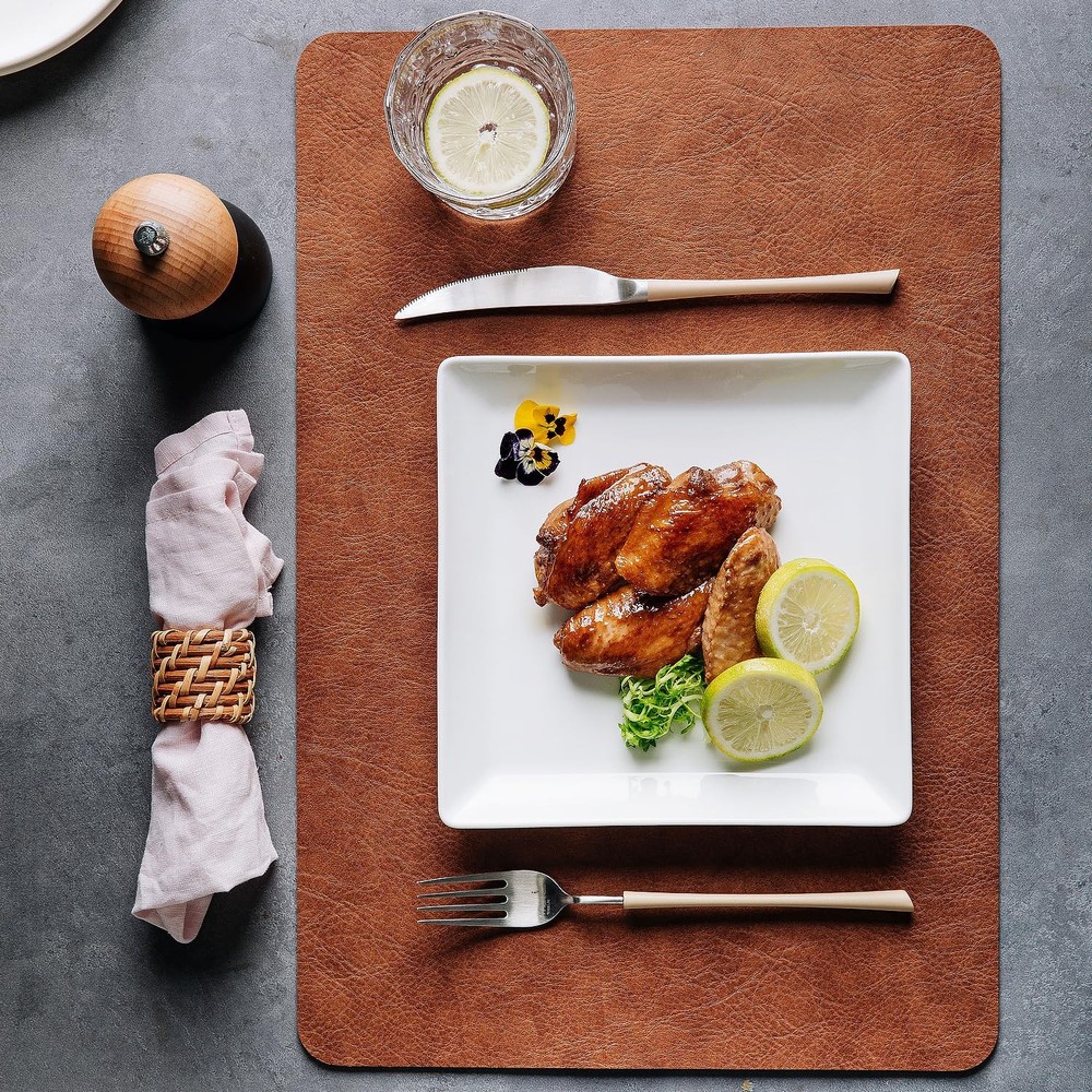 KITCHENLESTAR Ceramic Square Dinner Plates,7.7 Inch Square Serving Plate for Ste