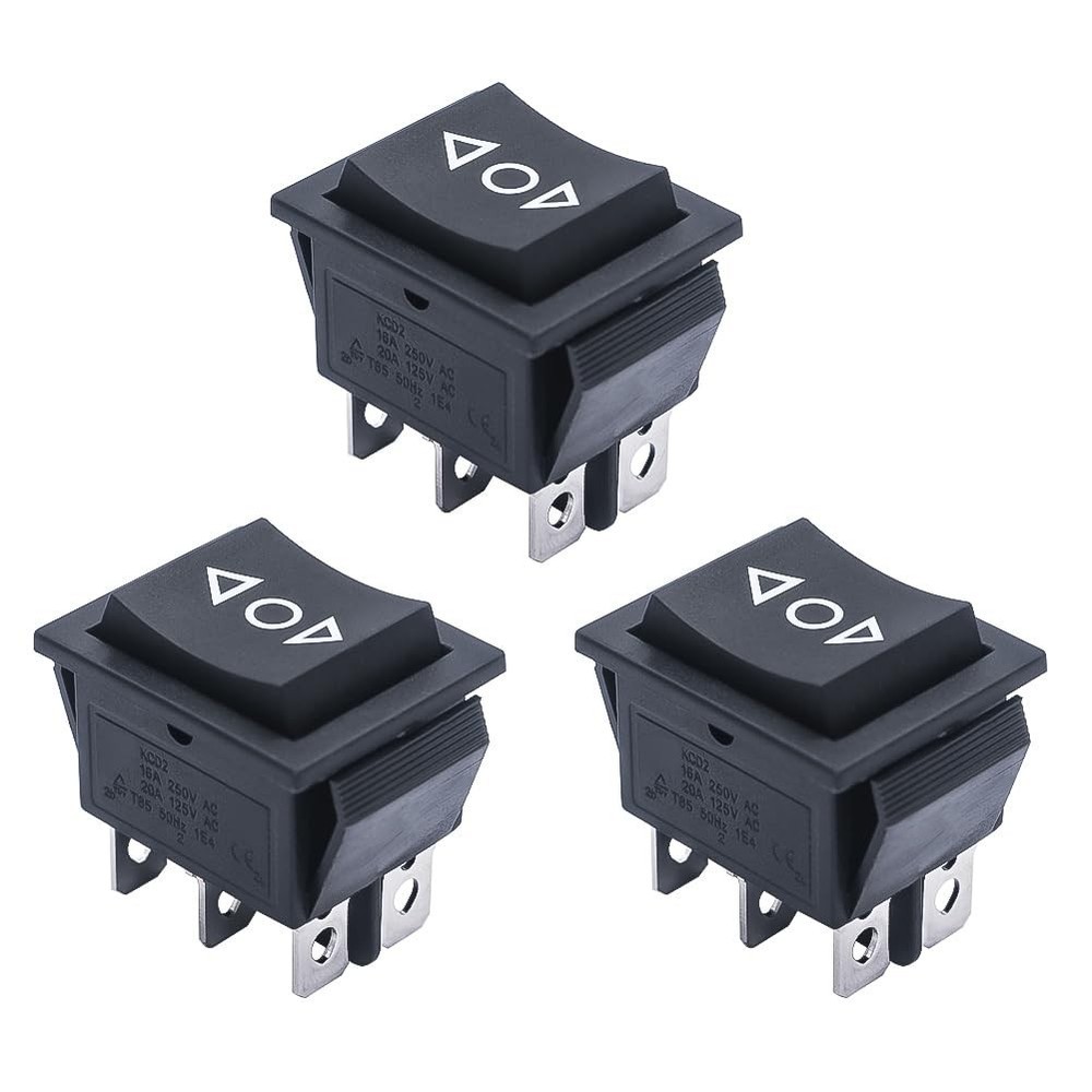 3pcs 12V Momentary Rocker Switch - DPDT Toggle Switch with Automatic Reset