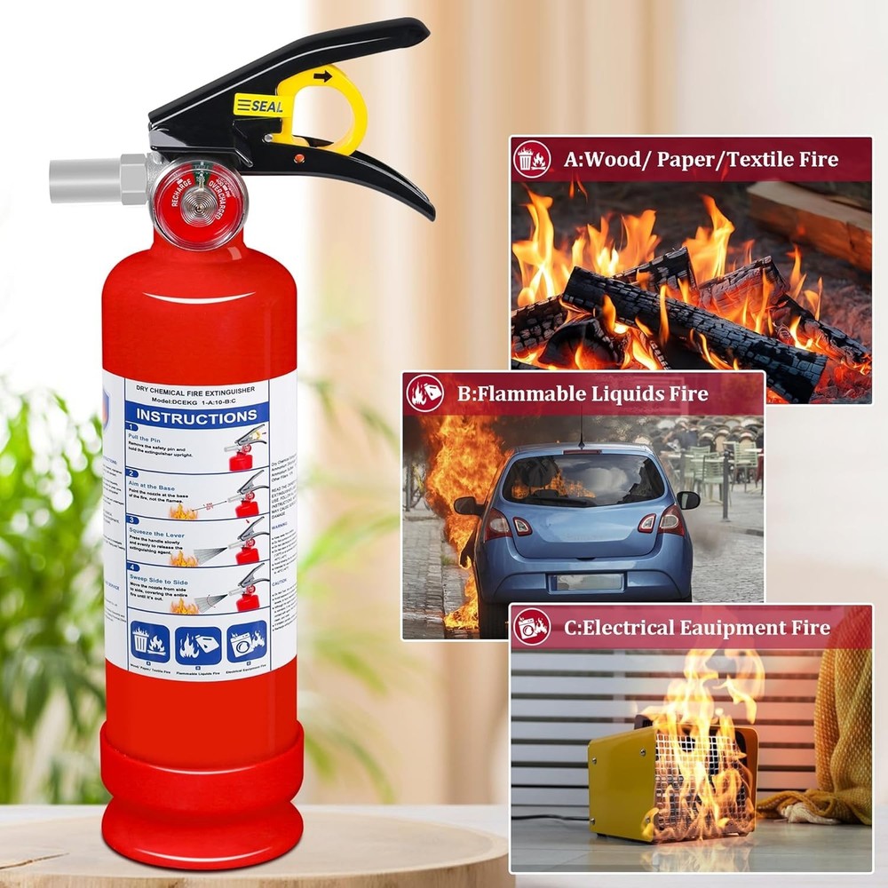 Compact 2.5 lb ABC Fire Extinguisher - Quick-Release Handle