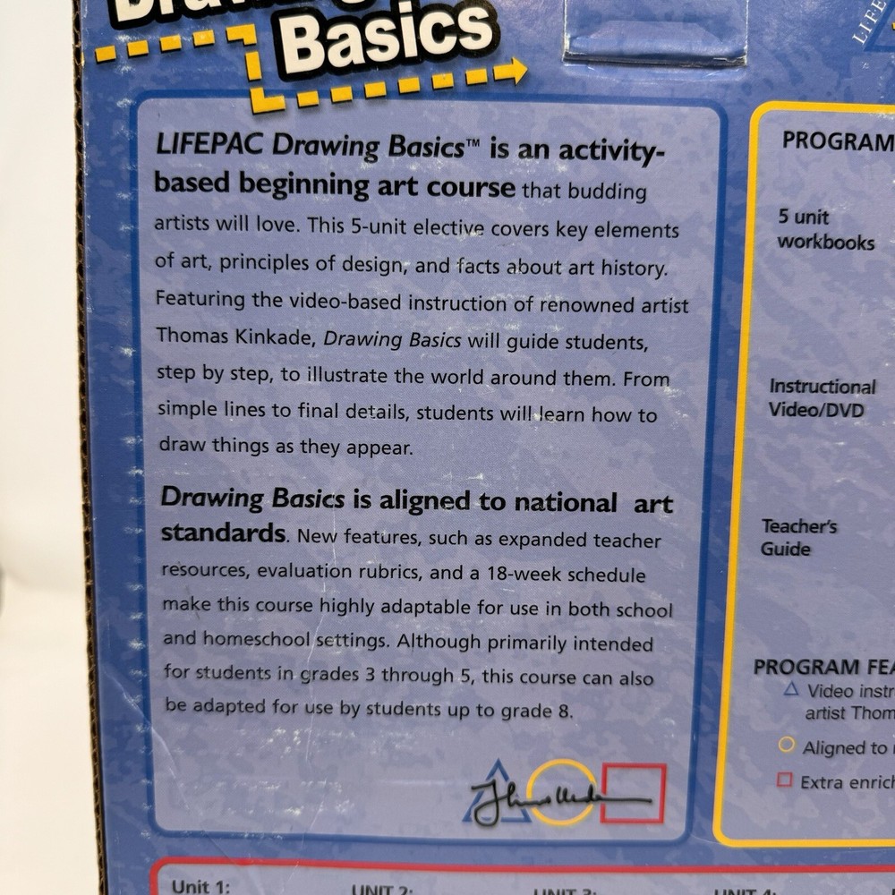 Drawing Basics Thomas Kinkade Complete BoxSet DVD 5 Unit Workbooks Teacher Guide