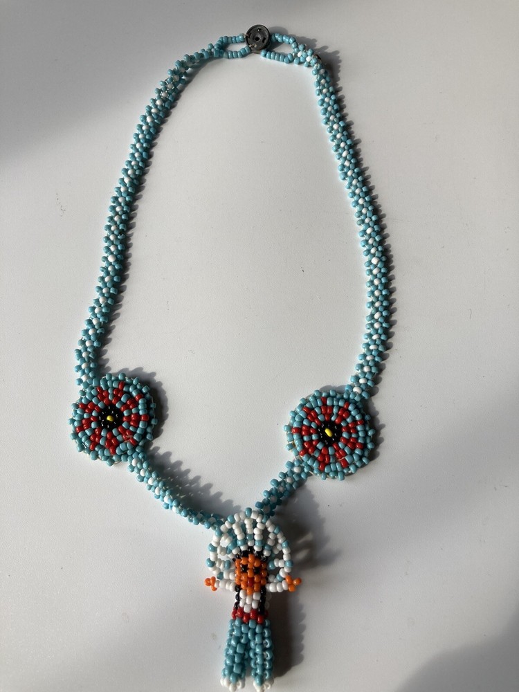 native american seed beaded necklace