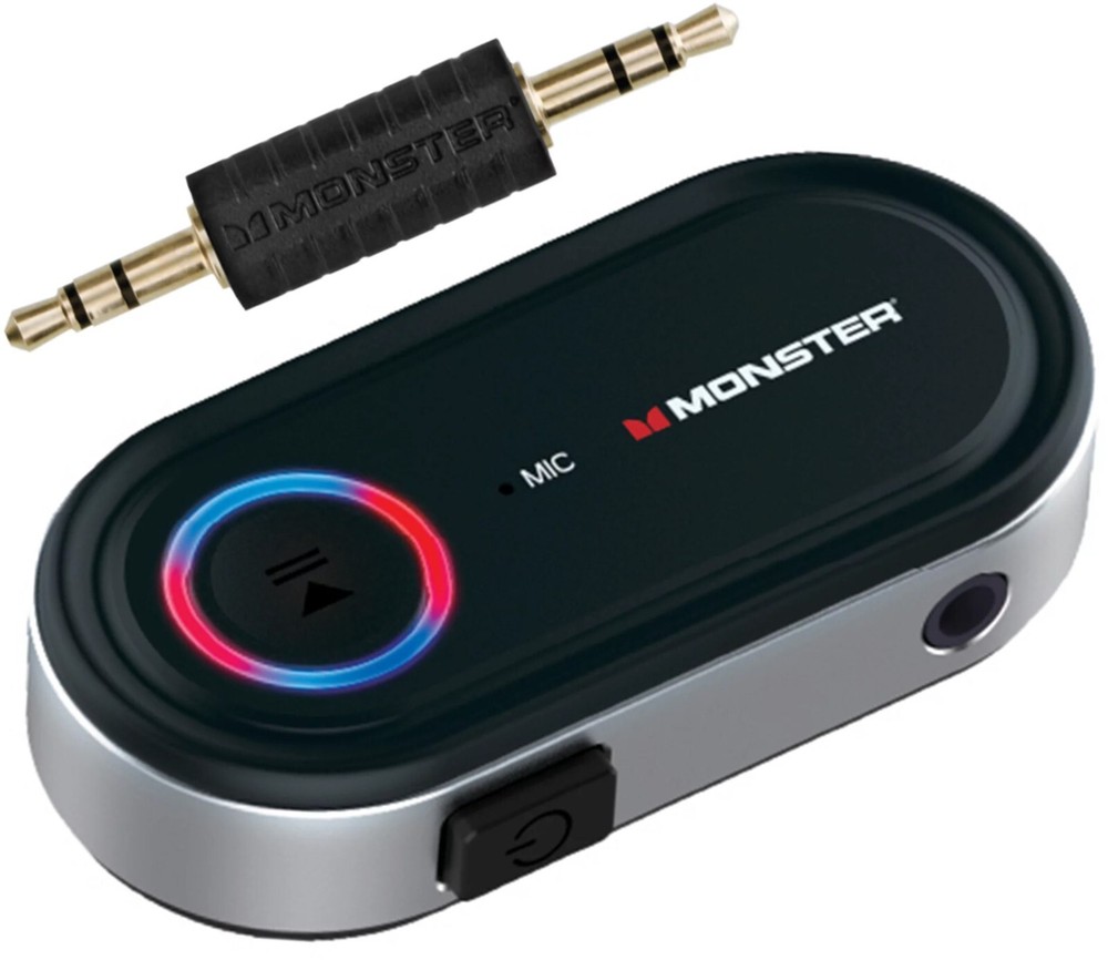 Monster Bluetooth 3.5mm AUX Audio Receiver Adapter with Voice Assistant Support