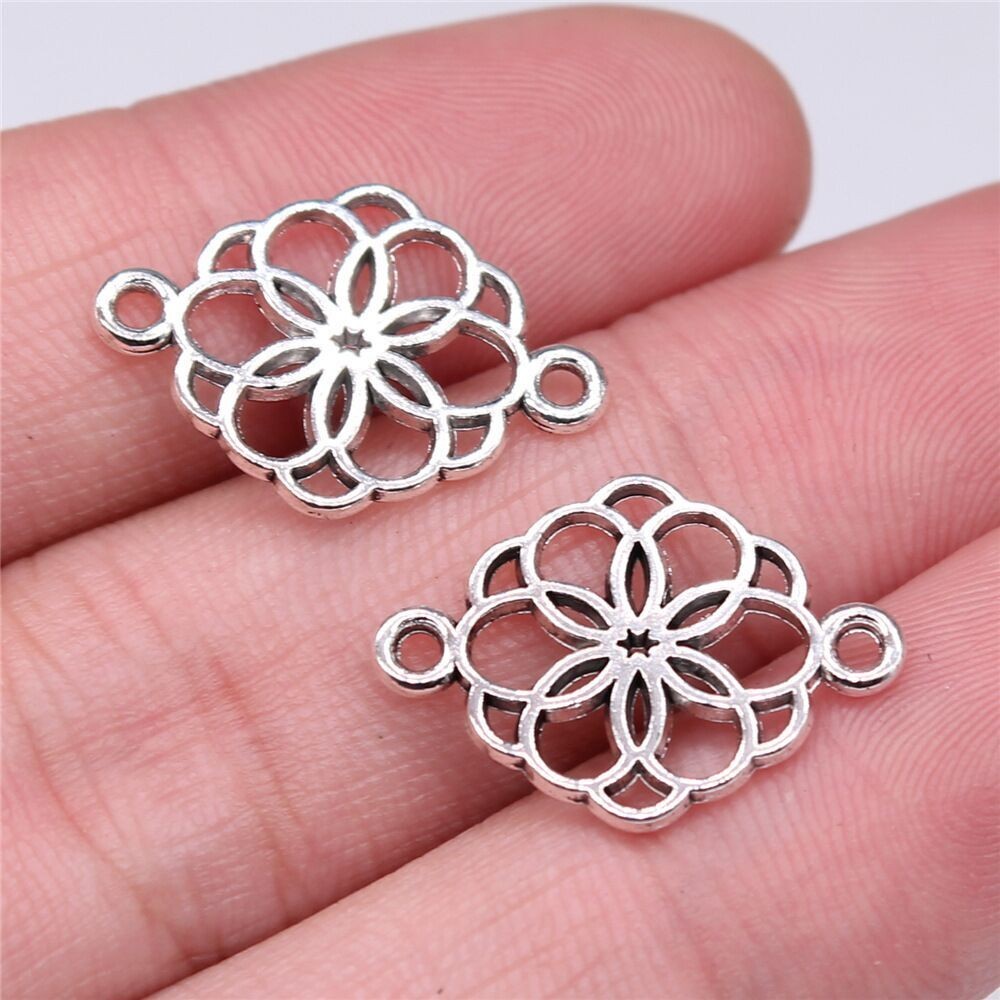 140 Pcs Tibetan Silver Flower Connectors 21x15MM Diy Jewelry Making L16291