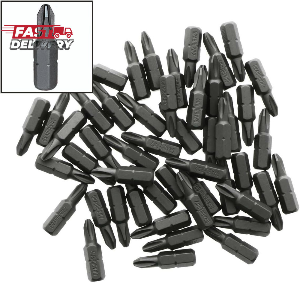 Grabber #2 Reduced Phillips Drywall Screw Driver Bit Tips (50-Pack)