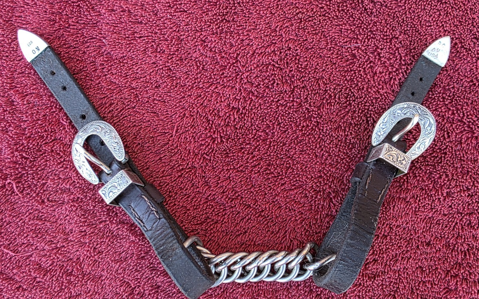 Vintage Victor's Custom Tack Silver &Bronze Headstall And Breast Collar Set MINT