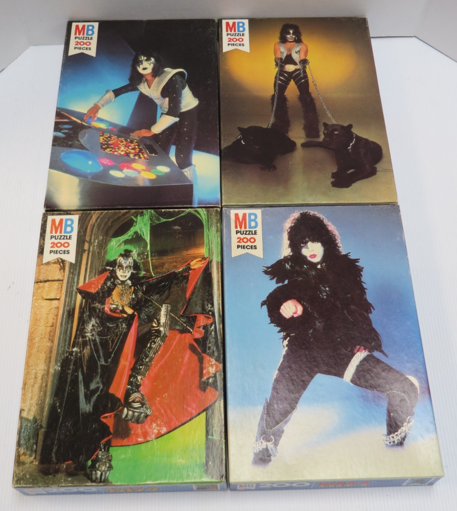 KISS MILTON BRADLEY PUZZLES SET OF 4 AUCOIN 1978 11 X 17 INCHES