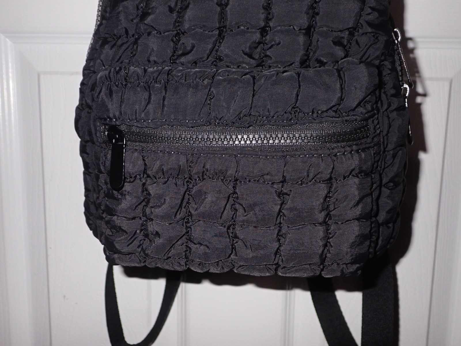 NEW Disney Mickey Mouse Black Quilted Nylon Backpack Purse Bioworld NWT