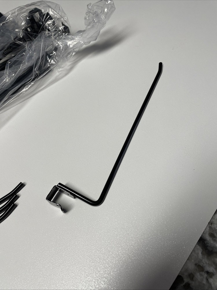 50 Metal Black Hook Bracket Peg 8” Display