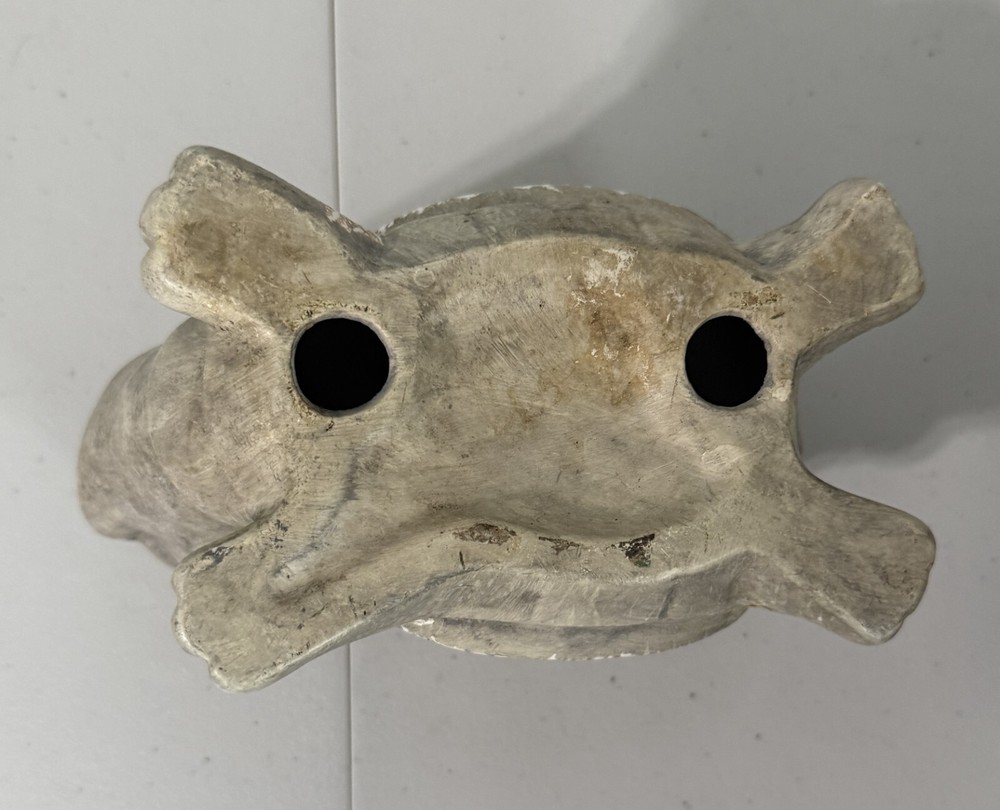 Ceramic Turtle Tortoise Figurine With Glazed Marbled Shell Clay Head Up