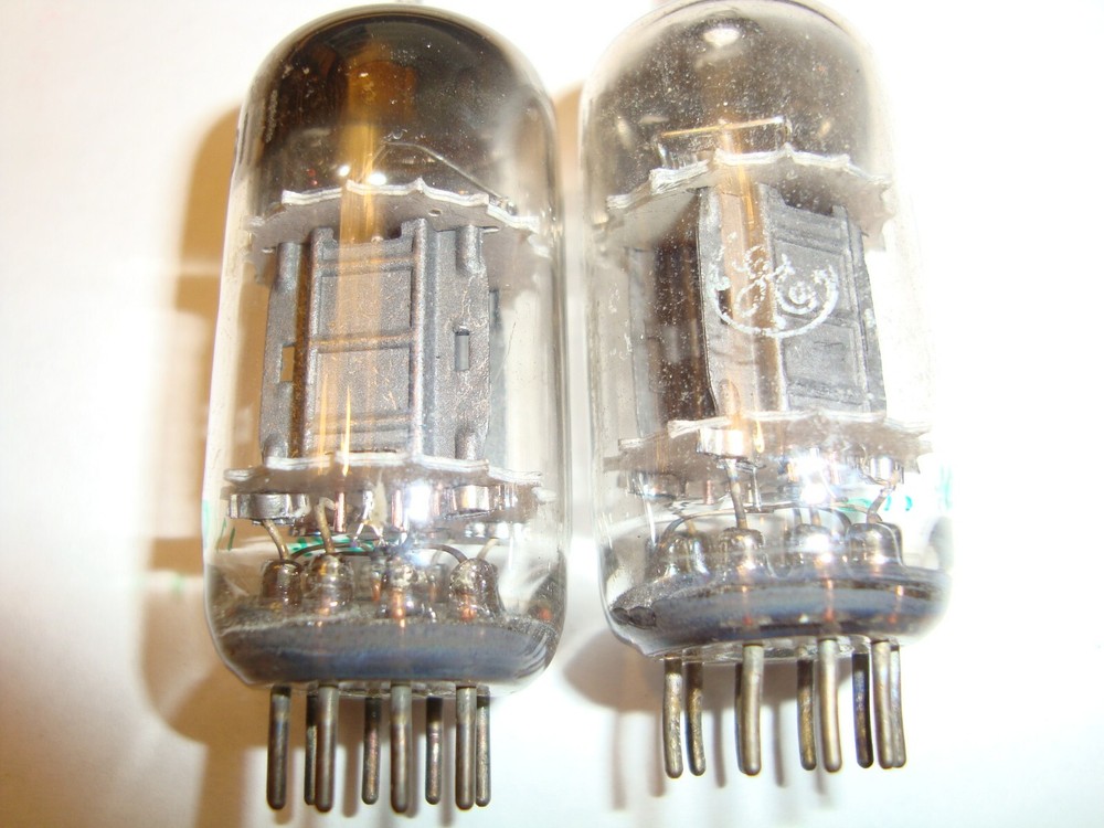 One Pair of EXTREMELY RARE SILVERY BLACK 5814 Tubes,  By G.E. , Read On ....