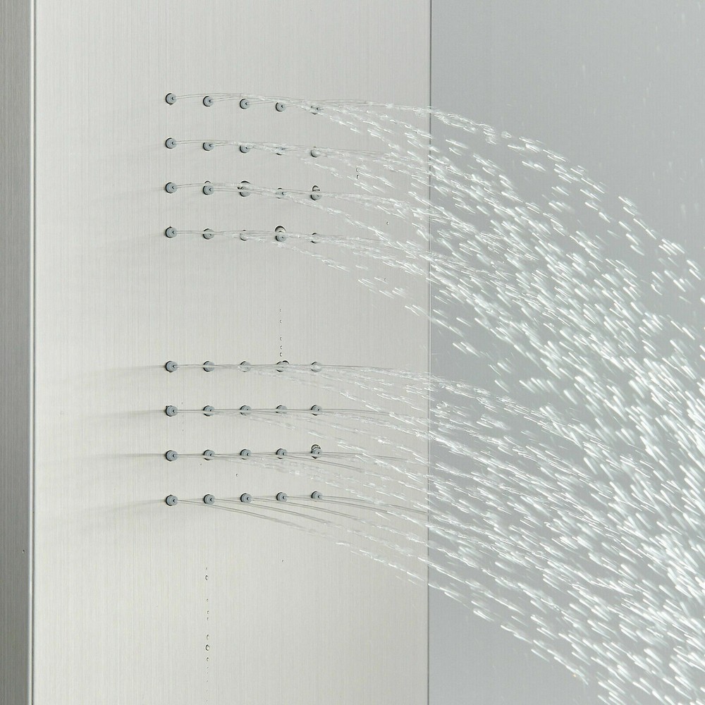 LED Shower Panel Tower System Water&Rainfall Massage Jet System Brushed Nickel