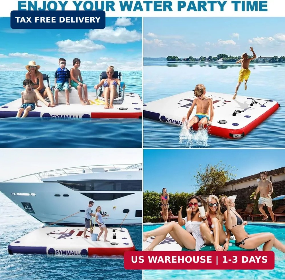 Inflatable Floating Dock Platform, 5FT/ 6FT/ 8FT/ 10FT/ 12FT Air Dock Platform F