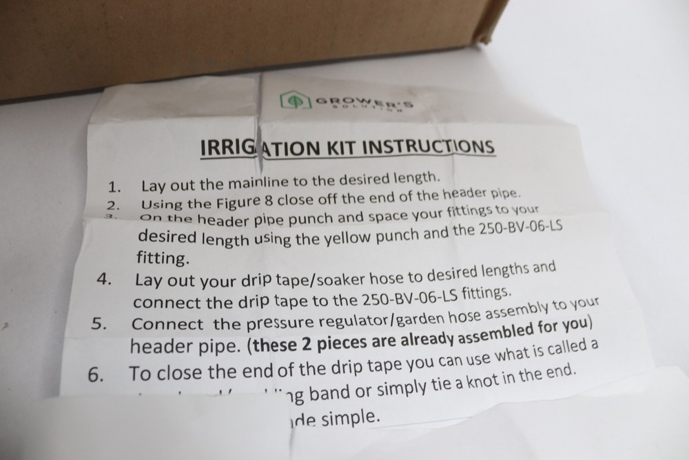 Grower's Solution Vegtable Garden Drip Kit 10 Rows x 50' -Hardware Kit Only