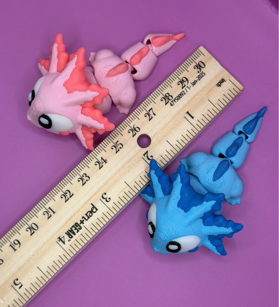 3D Printed Jiggle Pet Pink Axolotl