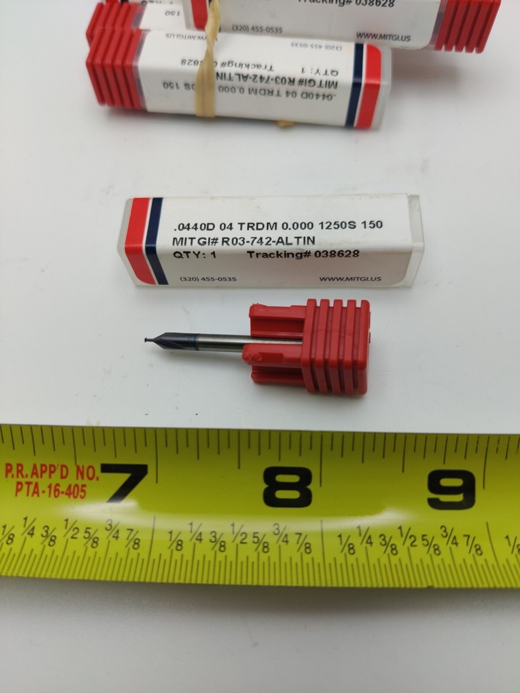 MITGI R03-742-AlTin Carbide Thread Mill .044" Dia