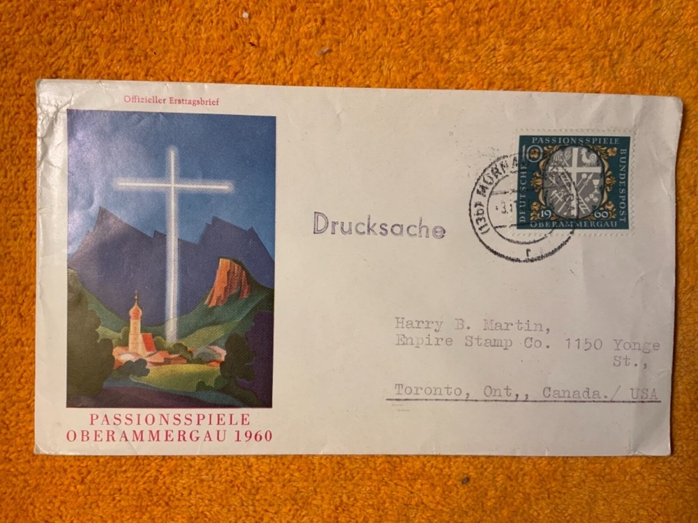 1960 Germany Passion Play Commemorative Cover