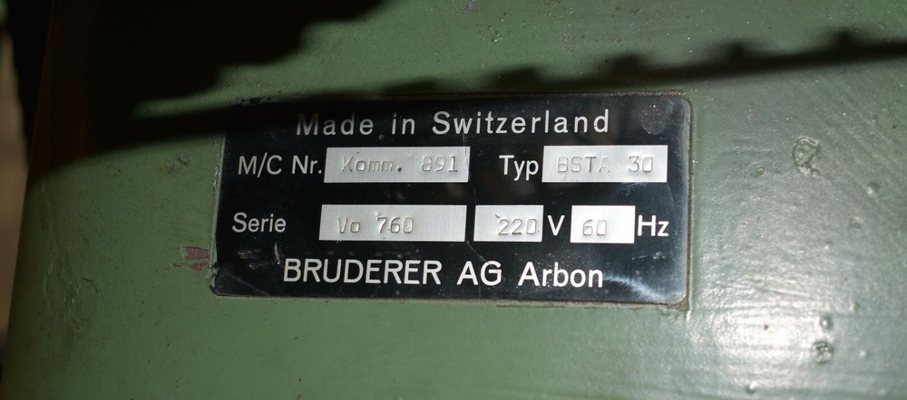 30 TON BRUDERER "BSTA30" 3-POST HIGH-SPEED AUTOMATIC PRESS - #28751