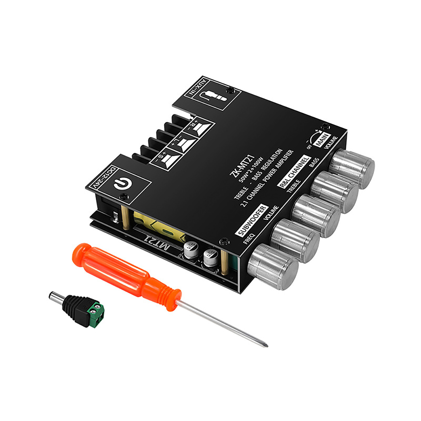 ZK-MT21 Bluetooth 5.0 Subwoofer Amplifier Board High Low Tone AMP 2.1 Channel