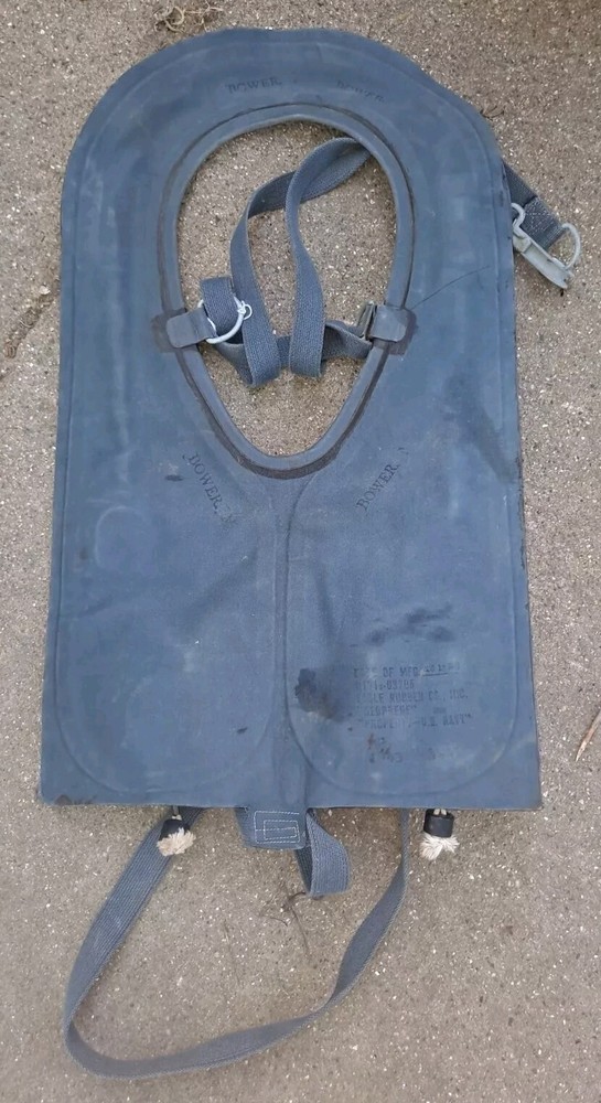 Id'd US Navy Pneumatic Life Vest Eagle Rubber Company 1943/1945 NeoPrene
