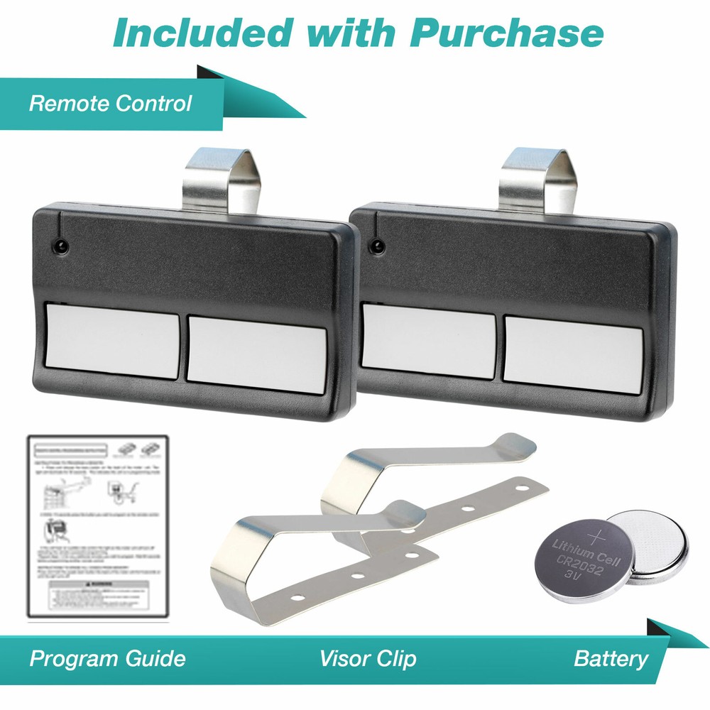 2 Garage Door Opener Remote 2btn for LiftMaster 972LM Red Orange Learn Function