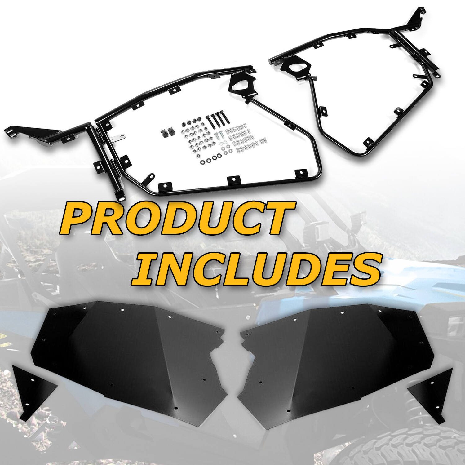 UTV Full Aluminum Doors For 2014-2022 Polaris RZR XP Turbo/S XP 1000 2 Seats