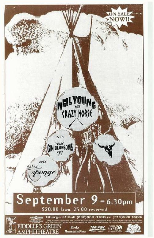 NEIL YOUNG DENVER 1993 CONCERT POSTER