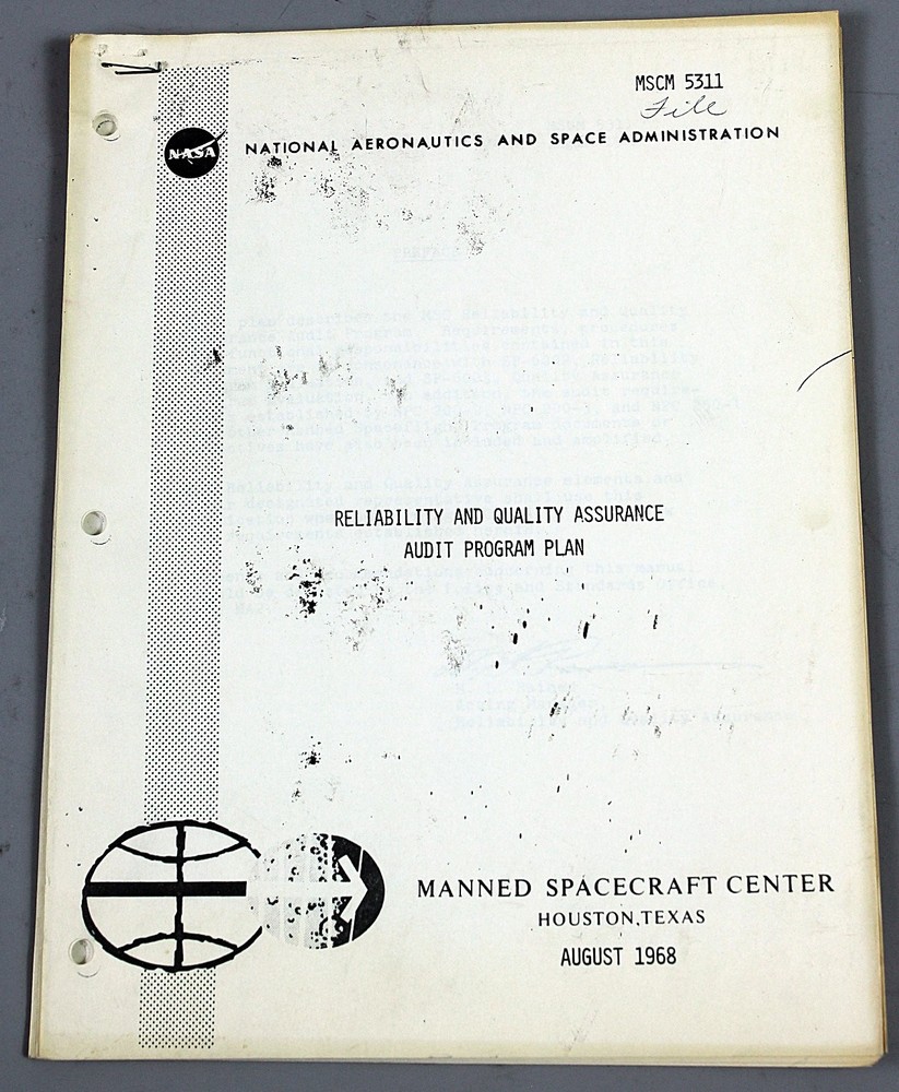 NASA MSCM 5311 Apollo Technical Manual Reliability Quality Audit 1968