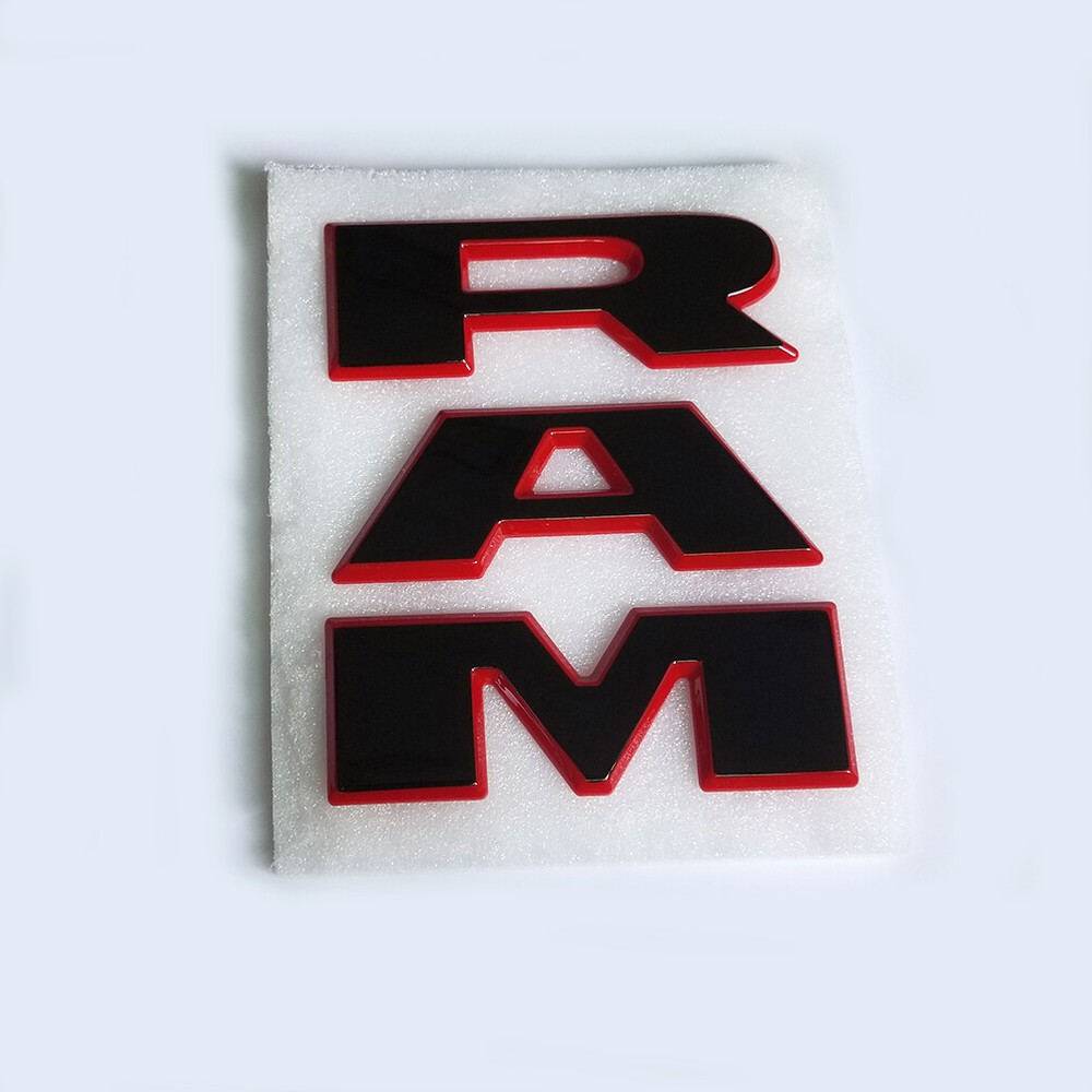 1x RAM Grille Emblem Front Badge for 2019+ RAM1500 68298470AA Red frame
