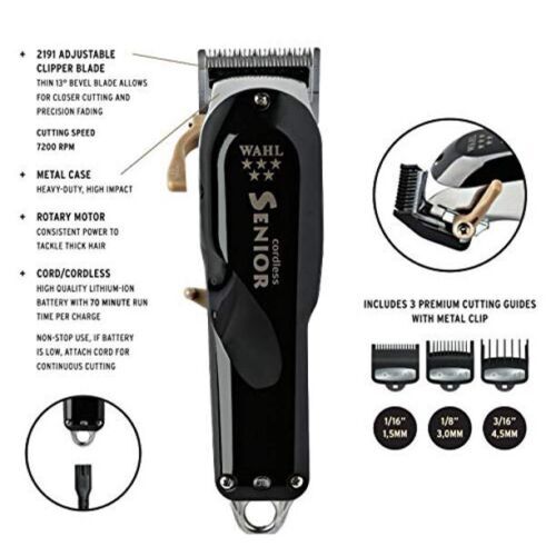 Wahl 8504-400 Professional 5-star Series Senior Cordless Clipper New Free Ship