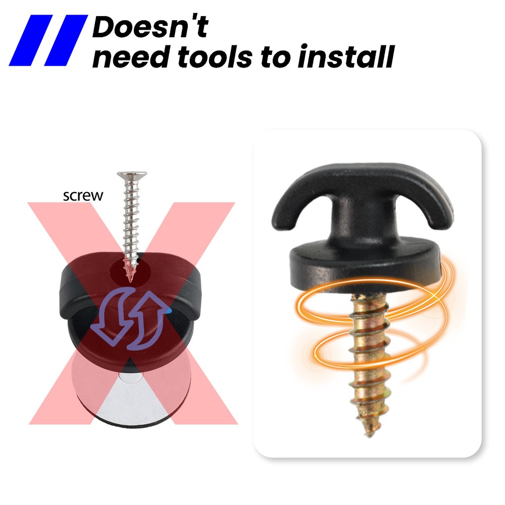 4PCS Rear Trunk Boot Cargo Net Envelope Net Clips Ring Screws Tie Down Hook Loop