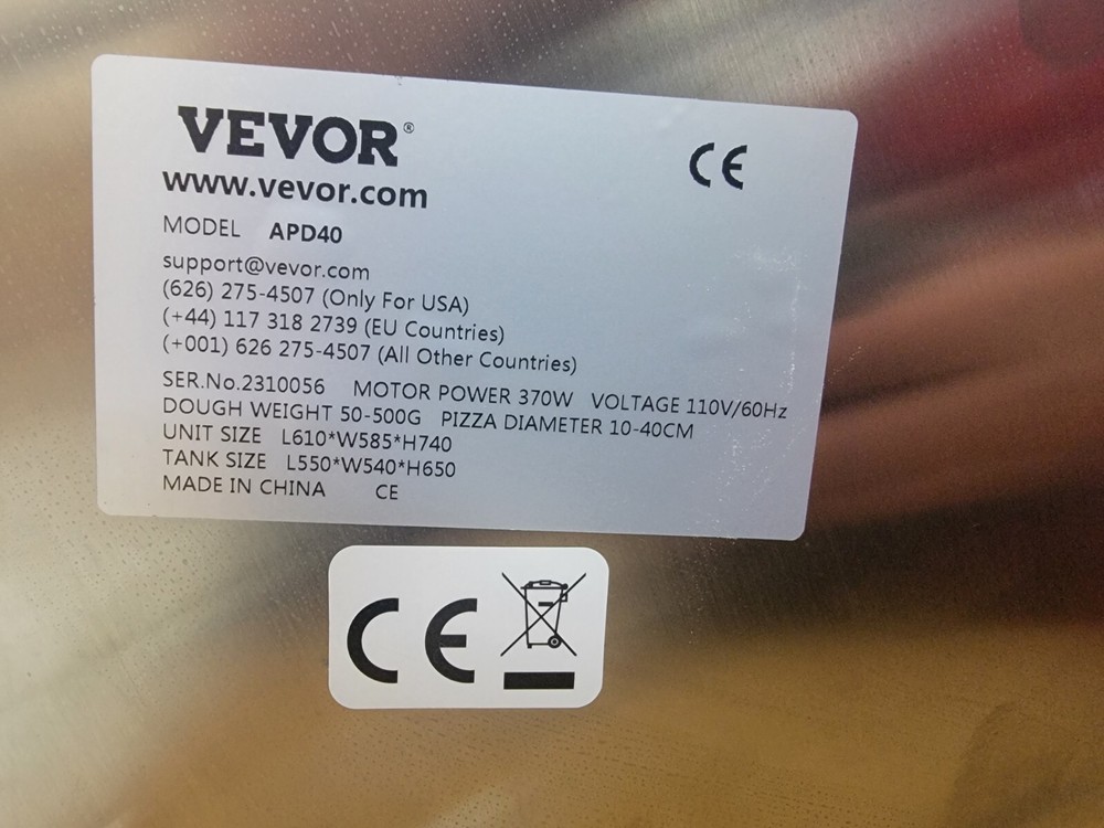 VEVOR 12-16" Pizza Dough Roller Sheeter Automatic Commercial Pizza Dough Press
