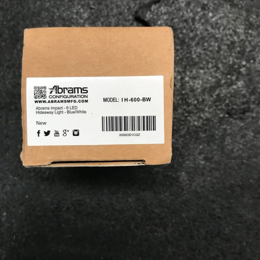 Abrams IH-600-BW LED Mount Light Blue/White Hideaway Surface Impact 6 1007