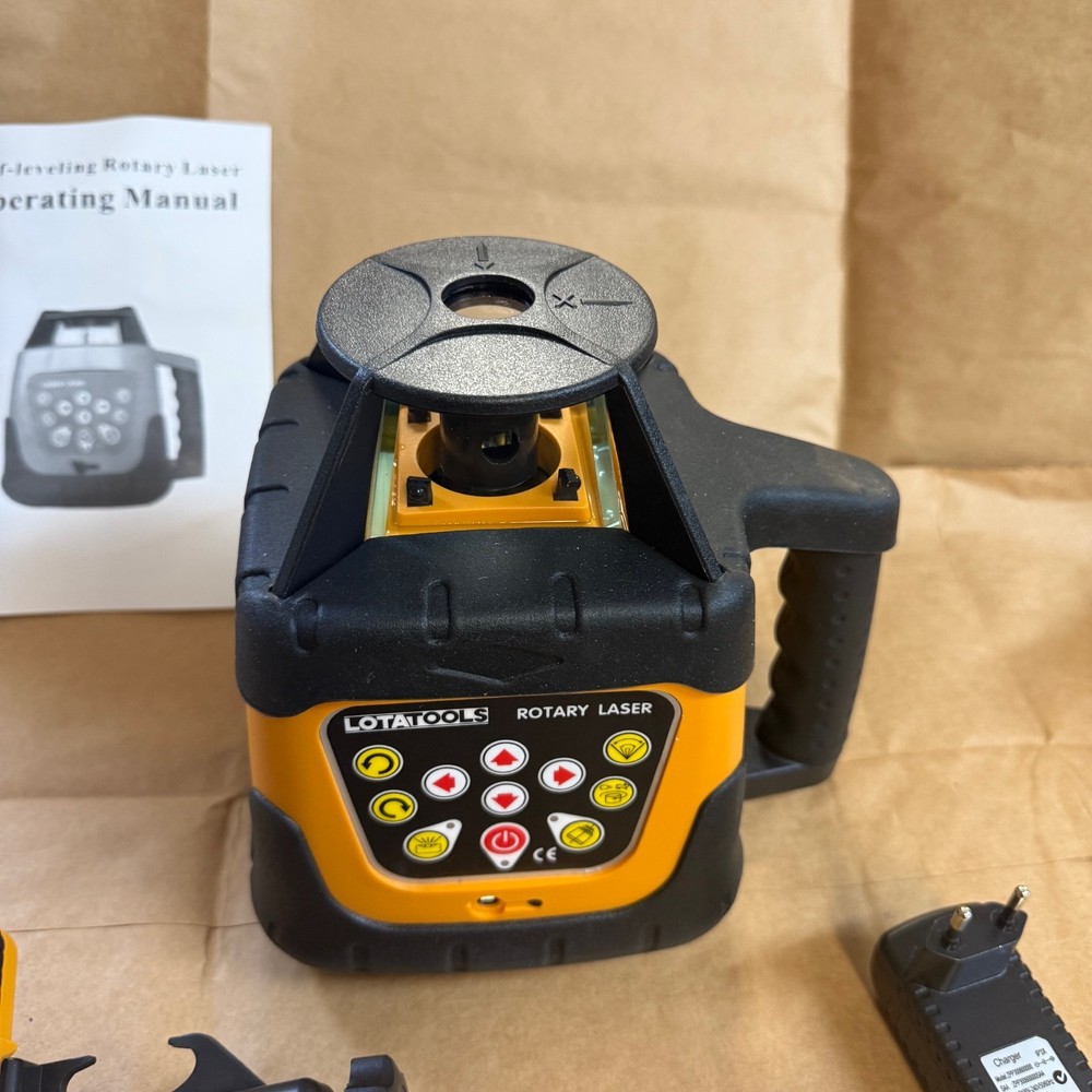 Self-Leveling Rotary Laser Level Kit, Class II ≤ 5 mW Red Laser, 2000 ft Range