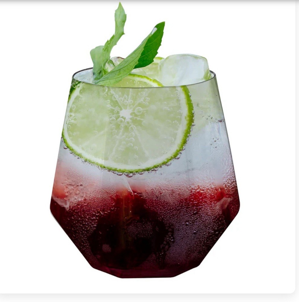 Plastic Stemless Barware 12oz Washable Reusable Geometric Party
