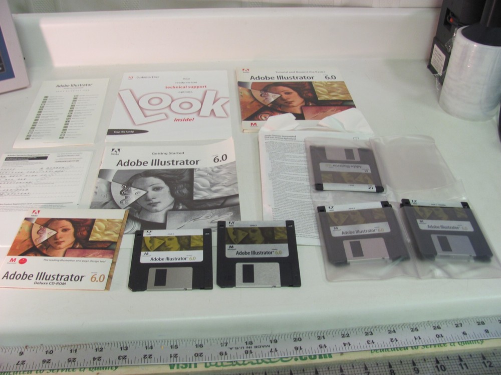 Adobe Illustrator 6.0 Macintosh Mac Manuals and Software - CDs & Floppy Discs