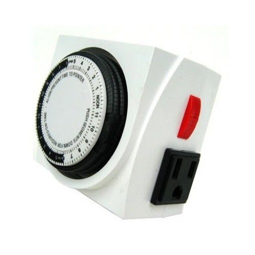Dual 110V Outlet 24 Hour Mechanical Timer for Light Hydroponic System Controller