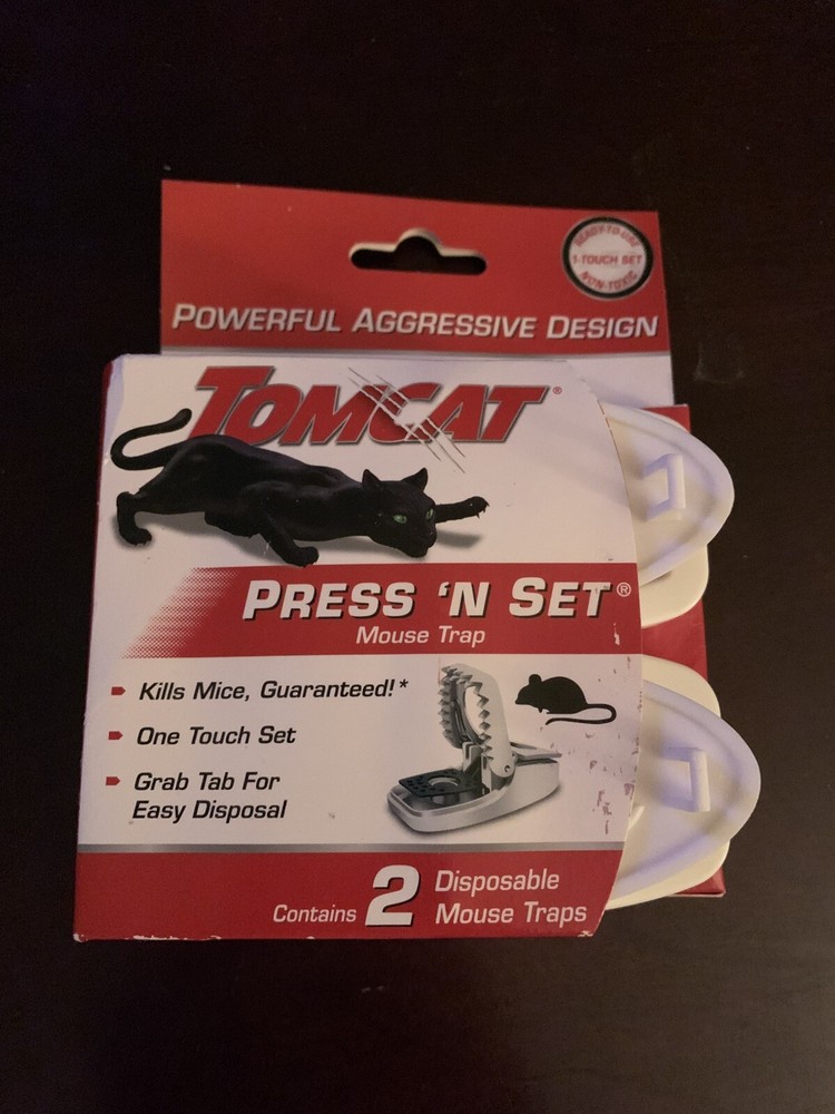 Tomcat Press 'N Set Mouse Trap, 2-Pk Disposable Mouse Traps