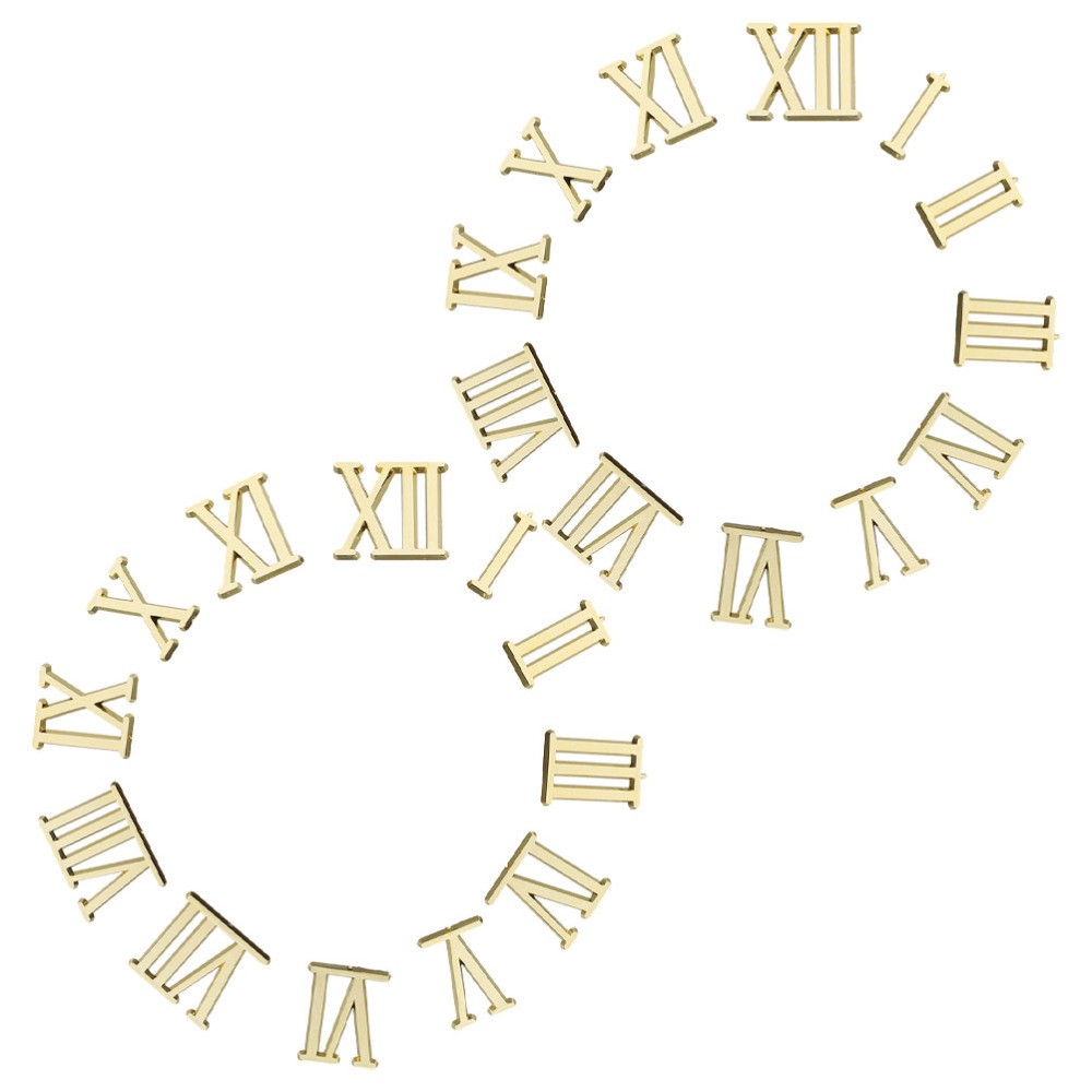 2 Sets Clock Numbers for Making Electroplated Hands Roman Numerals Components