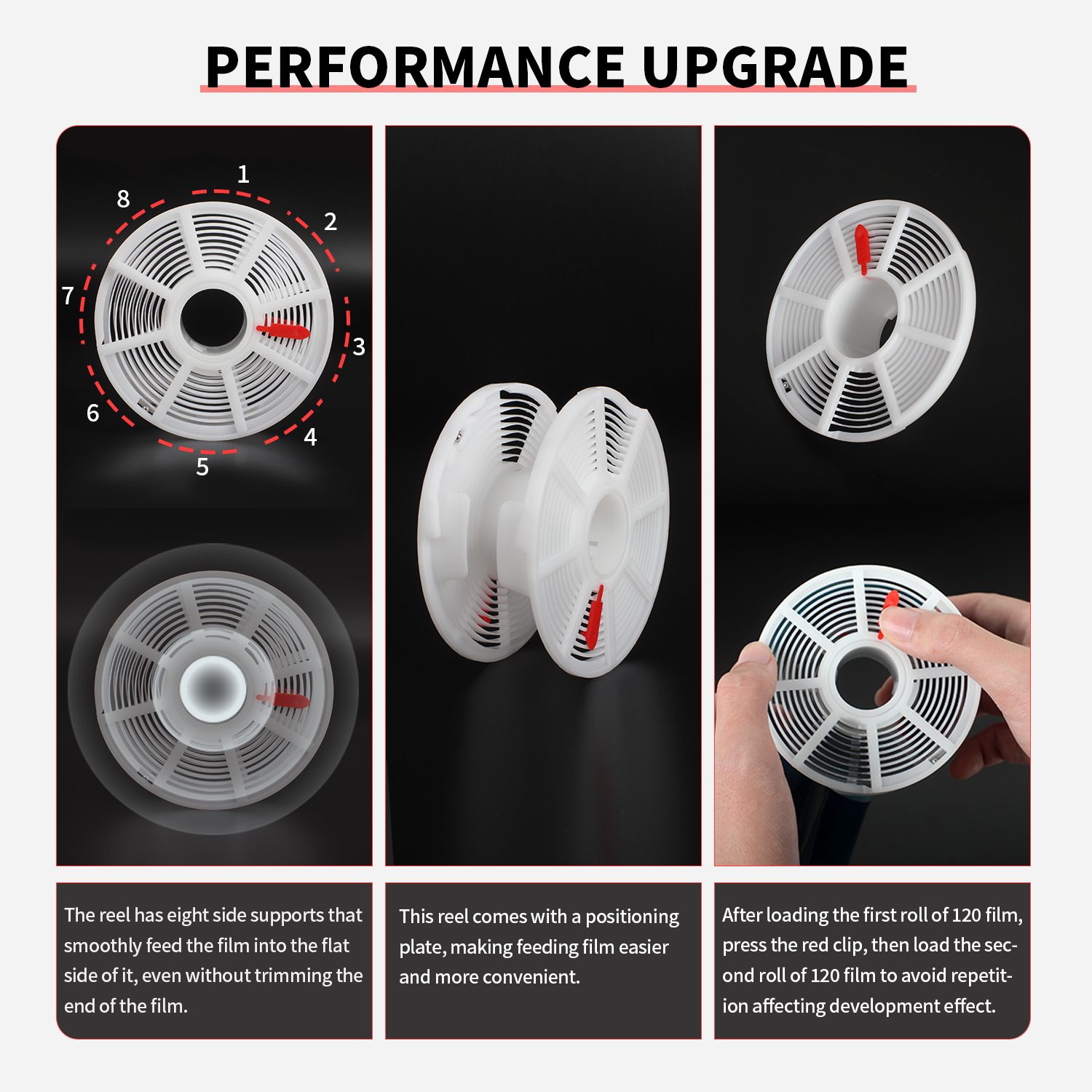 Developing Tank 3 Spirals 120 135 4x5 B&W film Negative Darkroom Processing