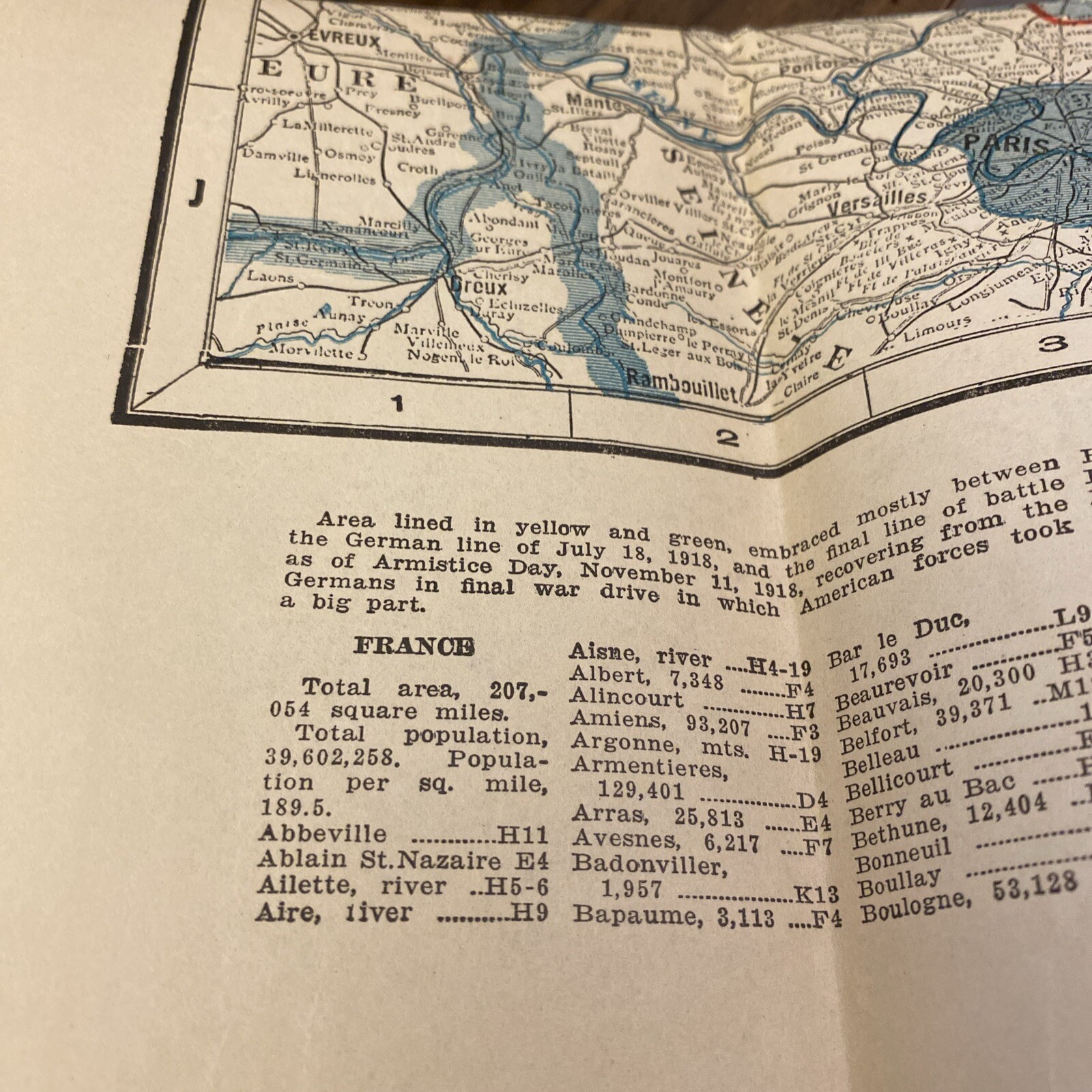 World War Map Battleground Liberty Keystone View Belgium France Germany 19x23