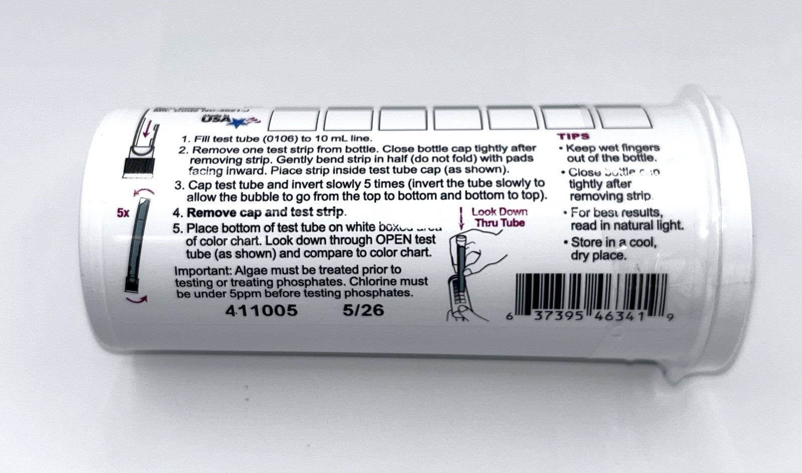 Natural Chemistry Phosphate Test 100 Strips Exp 5/26 (Model #10080NCM)