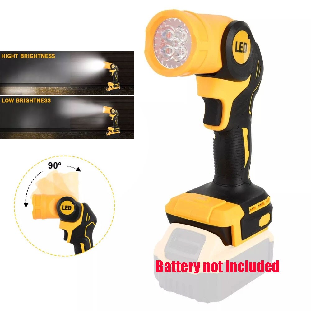 Cordless LED Flashlight Work Light Tool Powered for DeWalt 20V MAX Battery