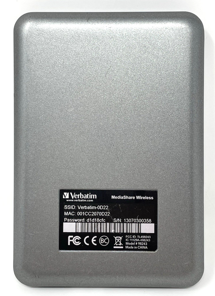 Verbatim MediaShare 98243 Wireless Portable Streaming Device