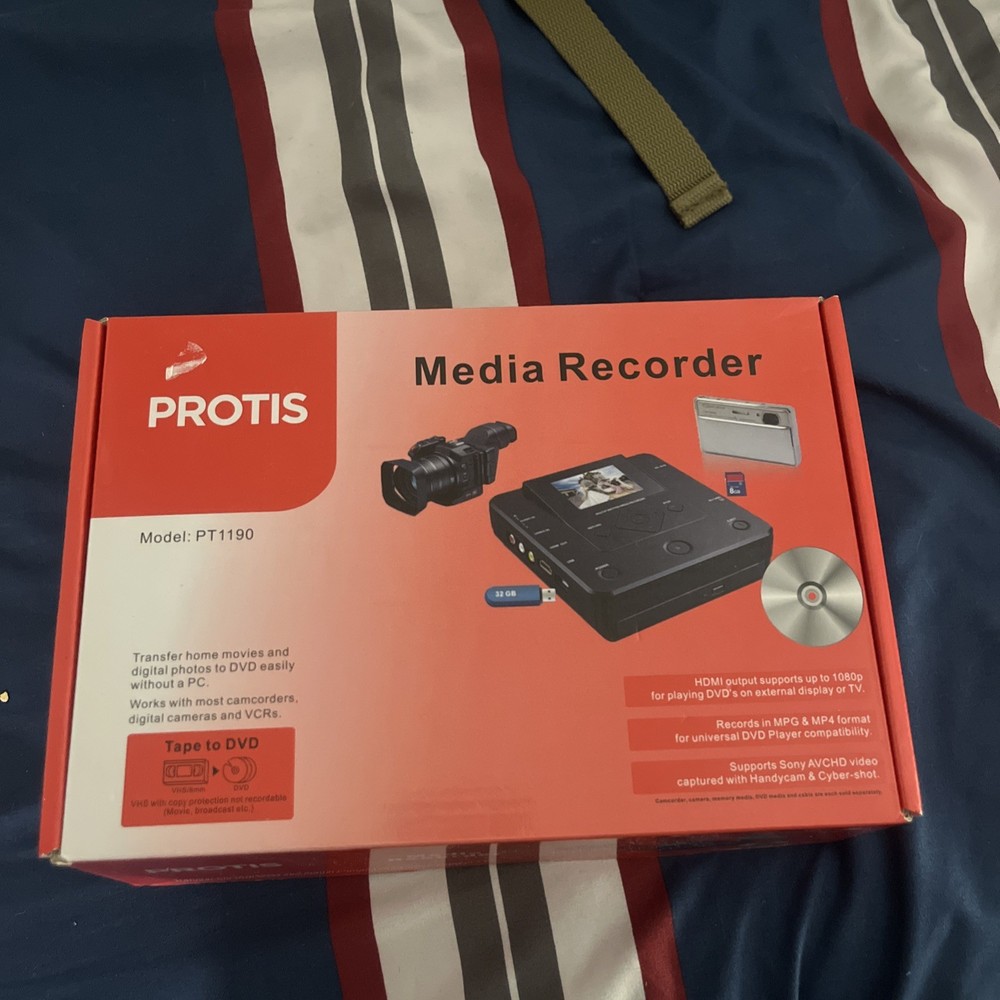 PROTIS Multi-function Media Recorder PT1190 DVD Recorder / Player HDMI USB. NEW