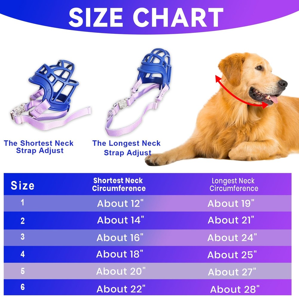 Basket Muzzle Allows Panting Drinking, Anti Biting Chewing, Suitable for Groo...